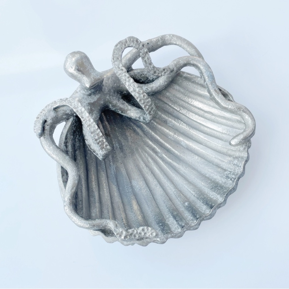 Octopus and Shell Silver Tray